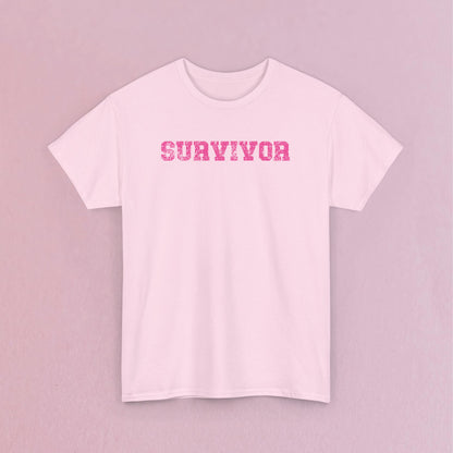 Grunge Text Breast Cancer Survivor Unisex T Shirt