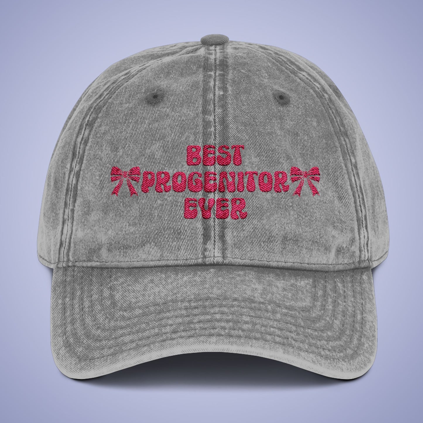 Vintage Best Progenitor Ever Cap Mothers Day Pink Embroidered Hat