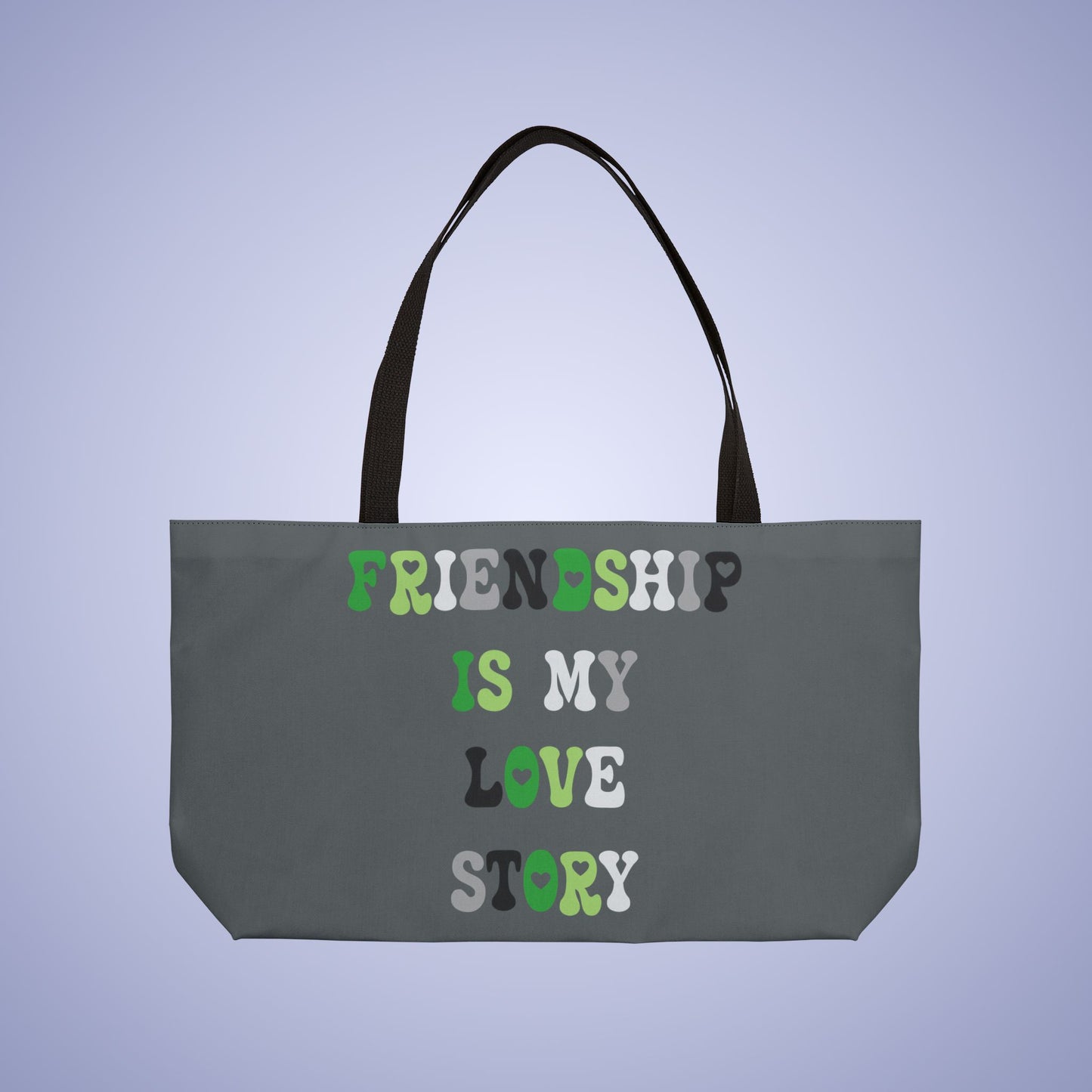 Aromantic Pride Month Weekender Large Beach Bag Tote