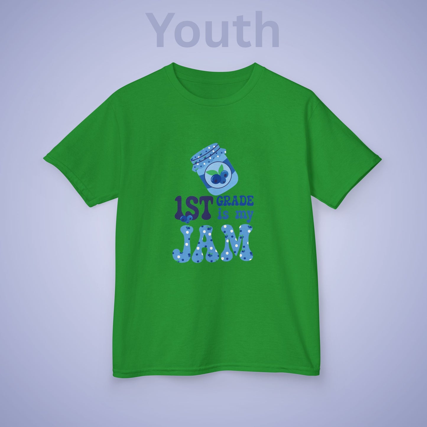First Grade is my Jam Blueberry Kids Cotton T Shirt Back To School Youth