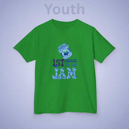 First Grade is my Jam Blueberry Kids Cotton T Shirt Back To School Youth