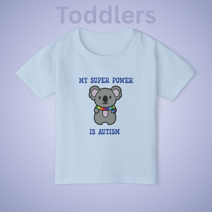 Koala Autism is My Super Power Graphic Autism Awareness Cotton Toddler T Shirt