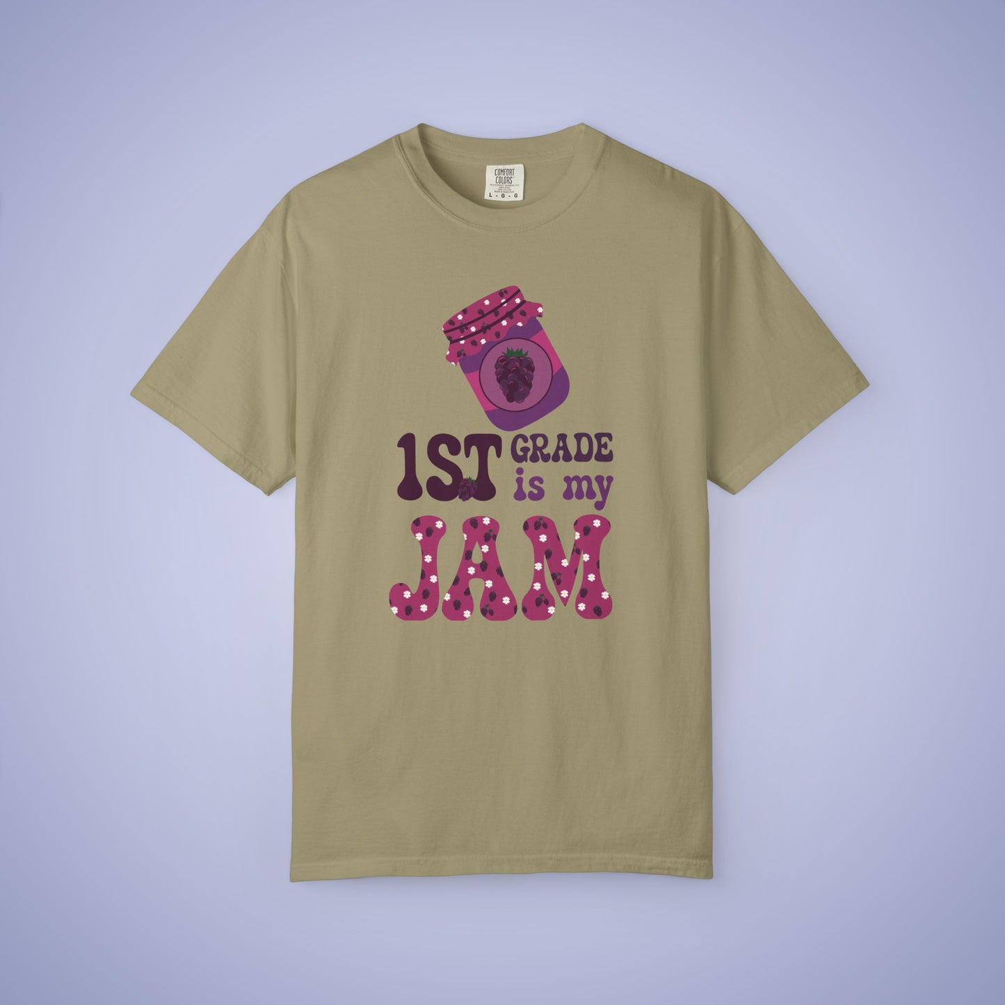 First Grade is my Jam Blackberry Teacher T Shirt Comfort Colors Unisex Back to School