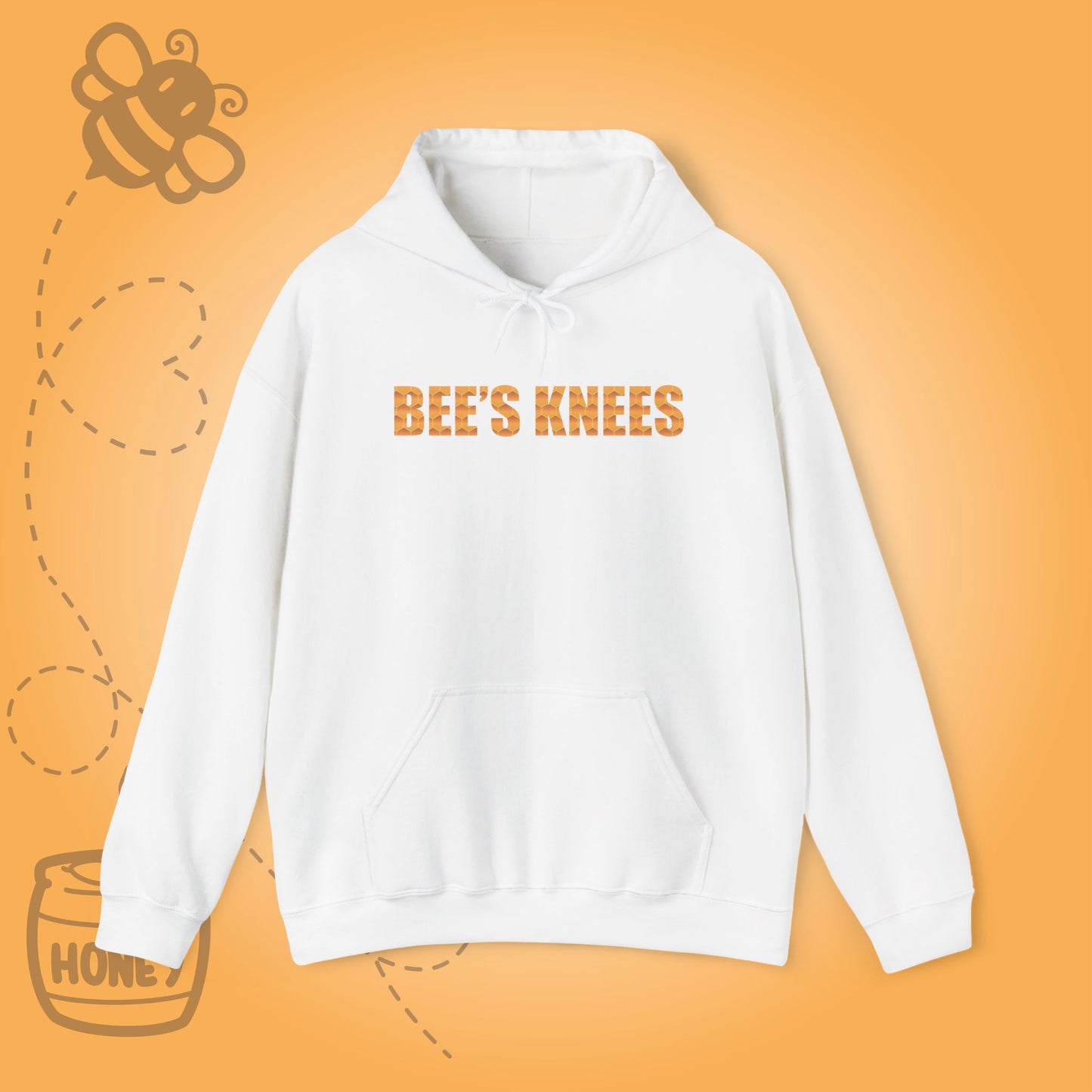 Bees Knees Sweet As Honey Honeycomb Word Art Design Hoodie Sweatshirt