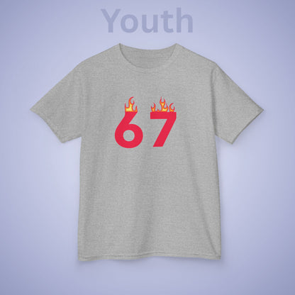 On Fire 67 Tee Fun Trending Kids Cotton T Shirt Six Seven Youth