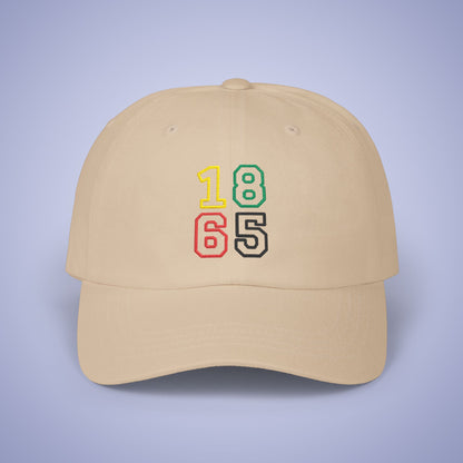 Juneteenth 1865 Embroidered Classic Dad Cap Unisex Coloured Embroidery Light