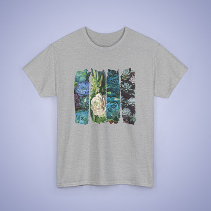 Green Succulents Lover Spring Brush Stroke Photographic Unisex Oversized T Shirt