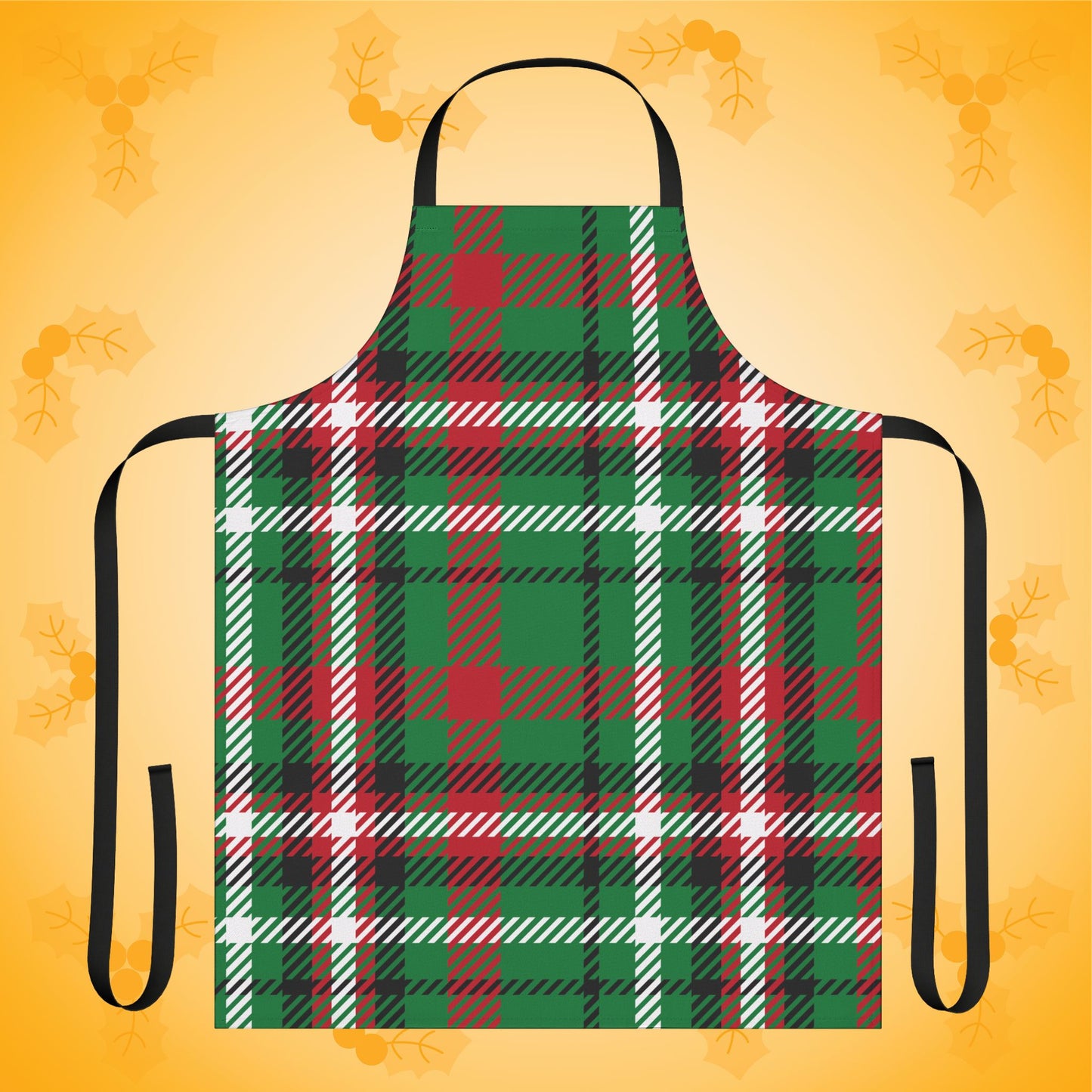 Peppermint Stripe Check Christmas Plaid Kitchen Apron