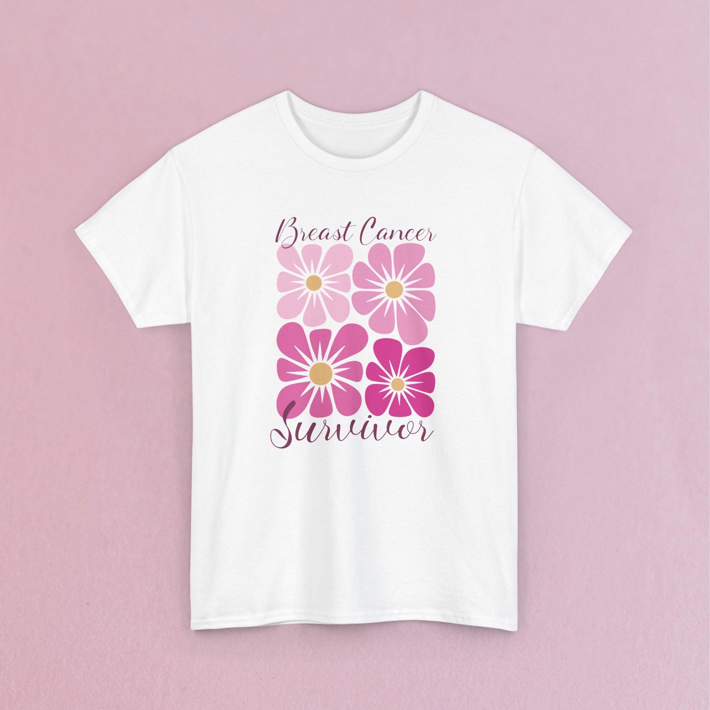 Breast Cancer Survivor Retro Floral Unisex T Shirt