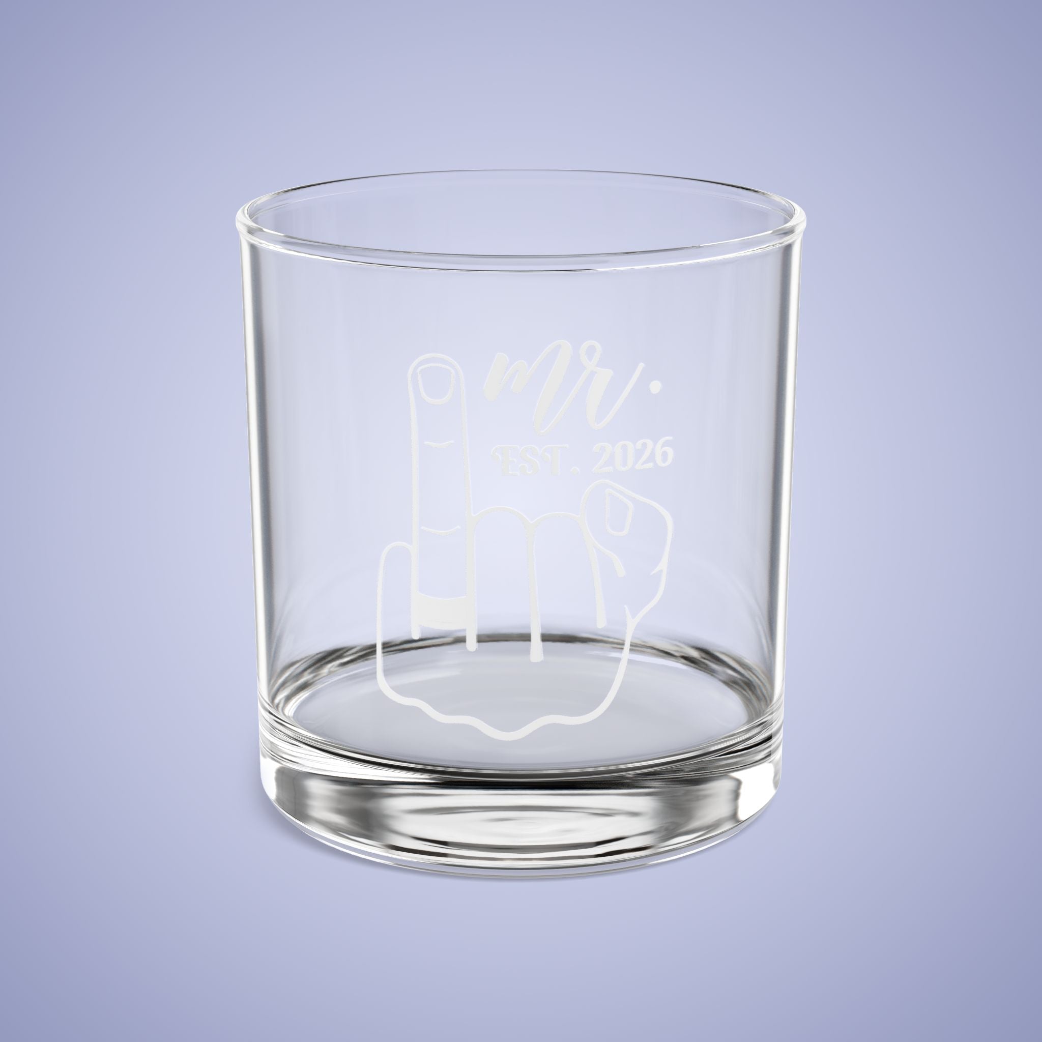 MR Est 2026 Personalized Engagement Rocks Glass White