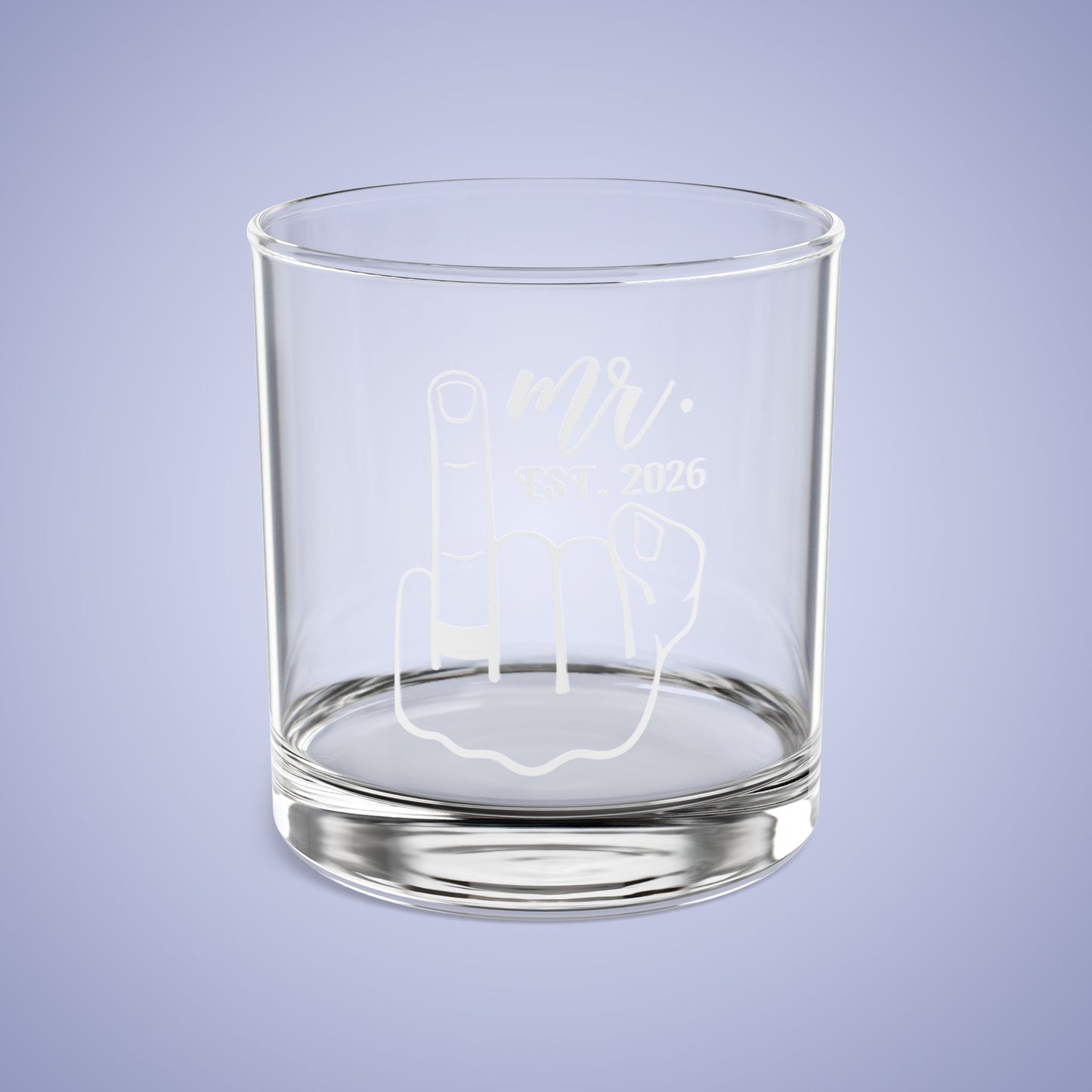 MR Est 2026 Personalized Engagement Rocks Glass White