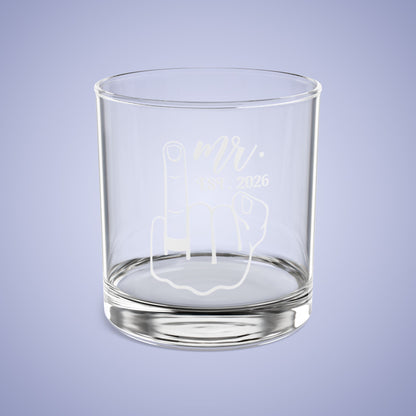 MR Est 2026 Personalized Engagement Rocks Glass White