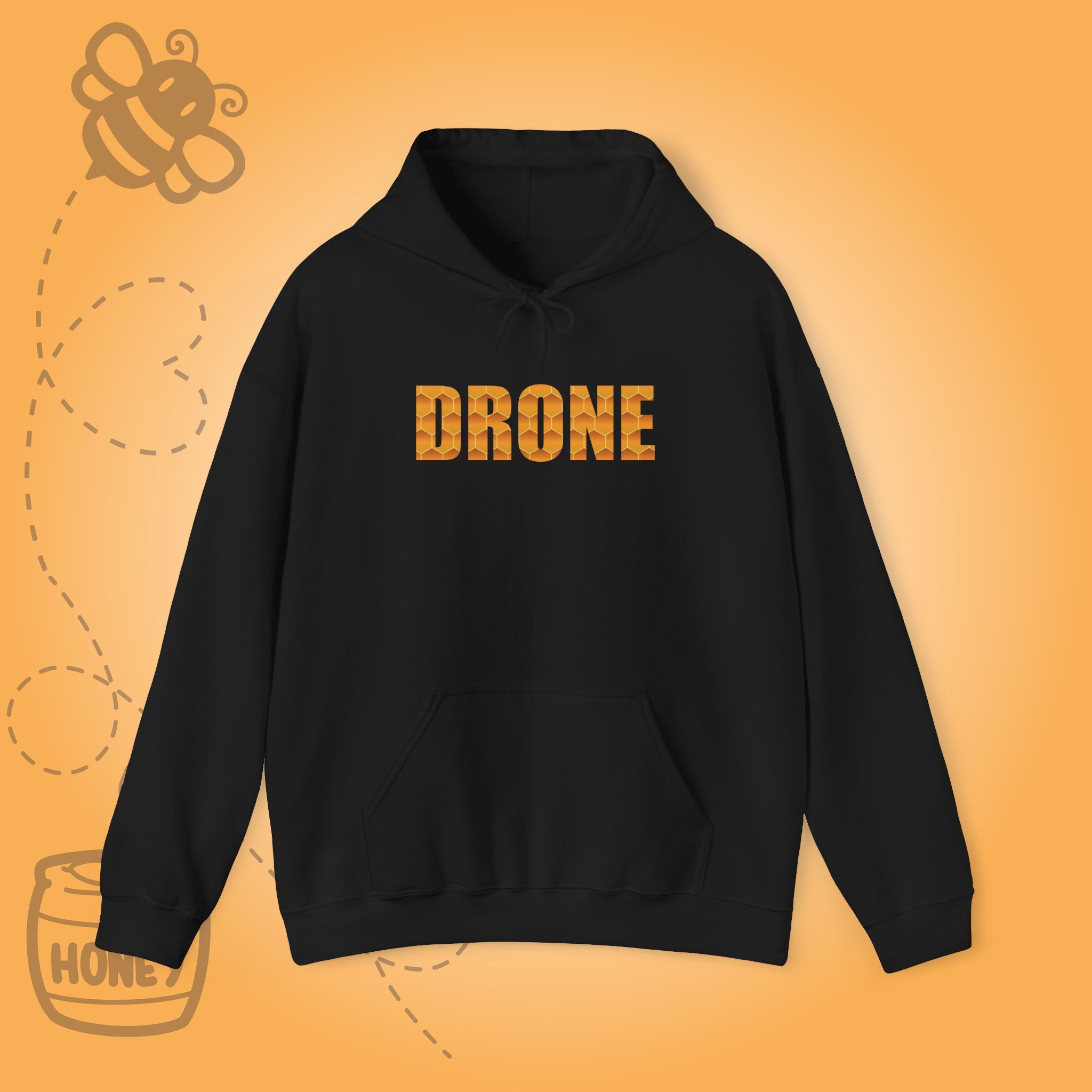 Drone Sweet As Honey  Honeycomb Word Art Design Hoodie Sweatshirt