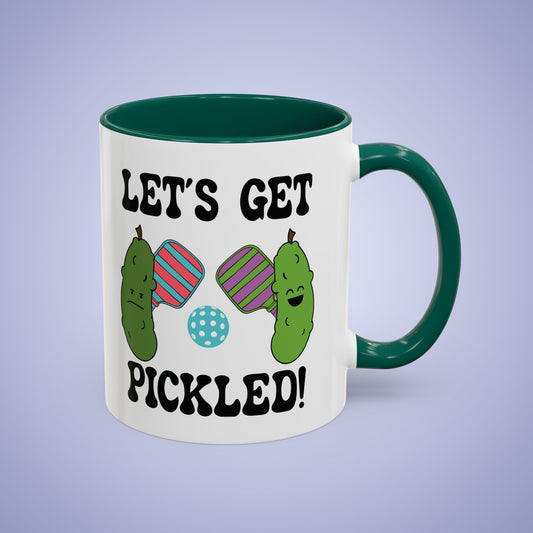 Lets Get Pickled Pickleball Fun Colorful Pickle Lover Gift Coffee Mug