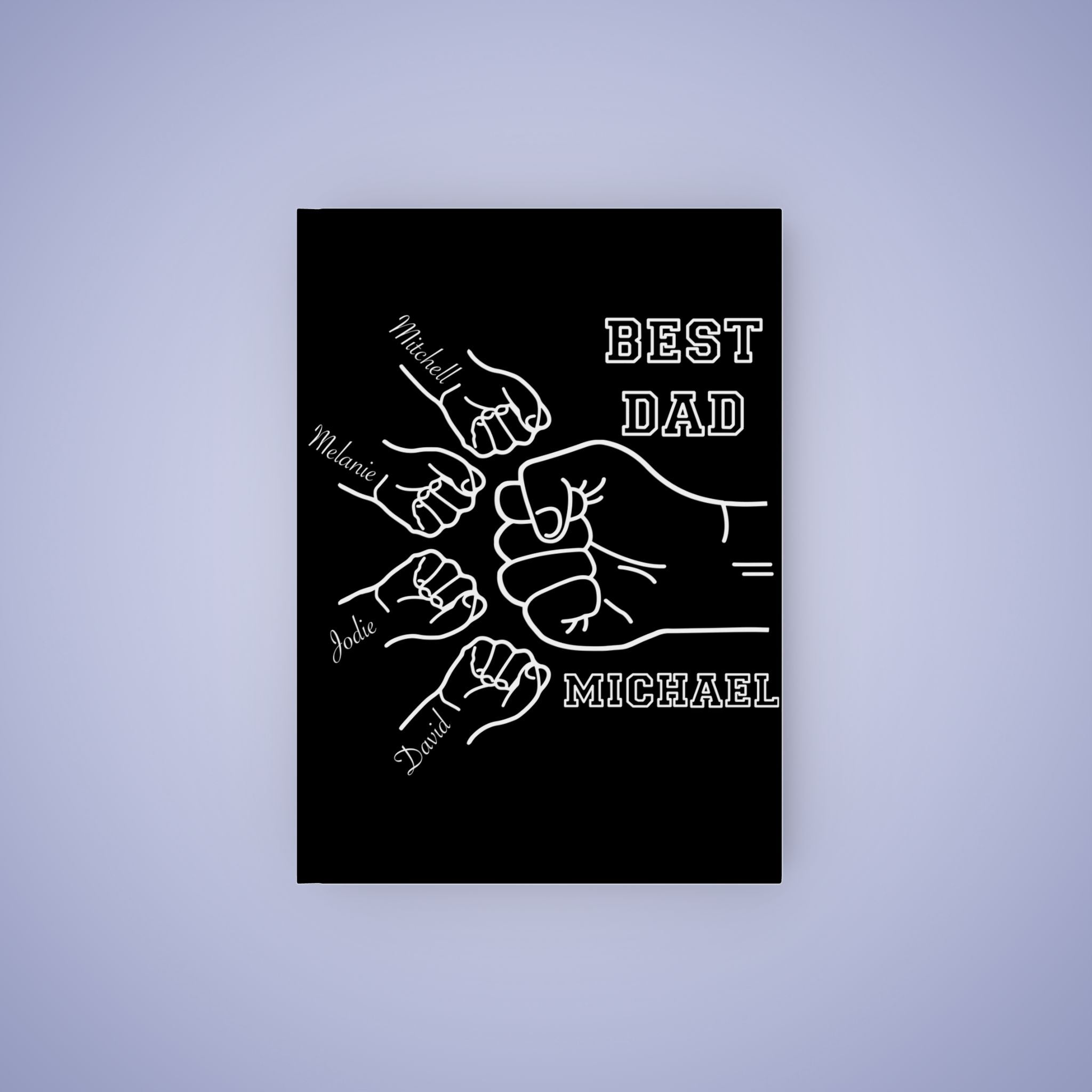Personalized Name Best Dad Fathers Day Hard Backed Notebook