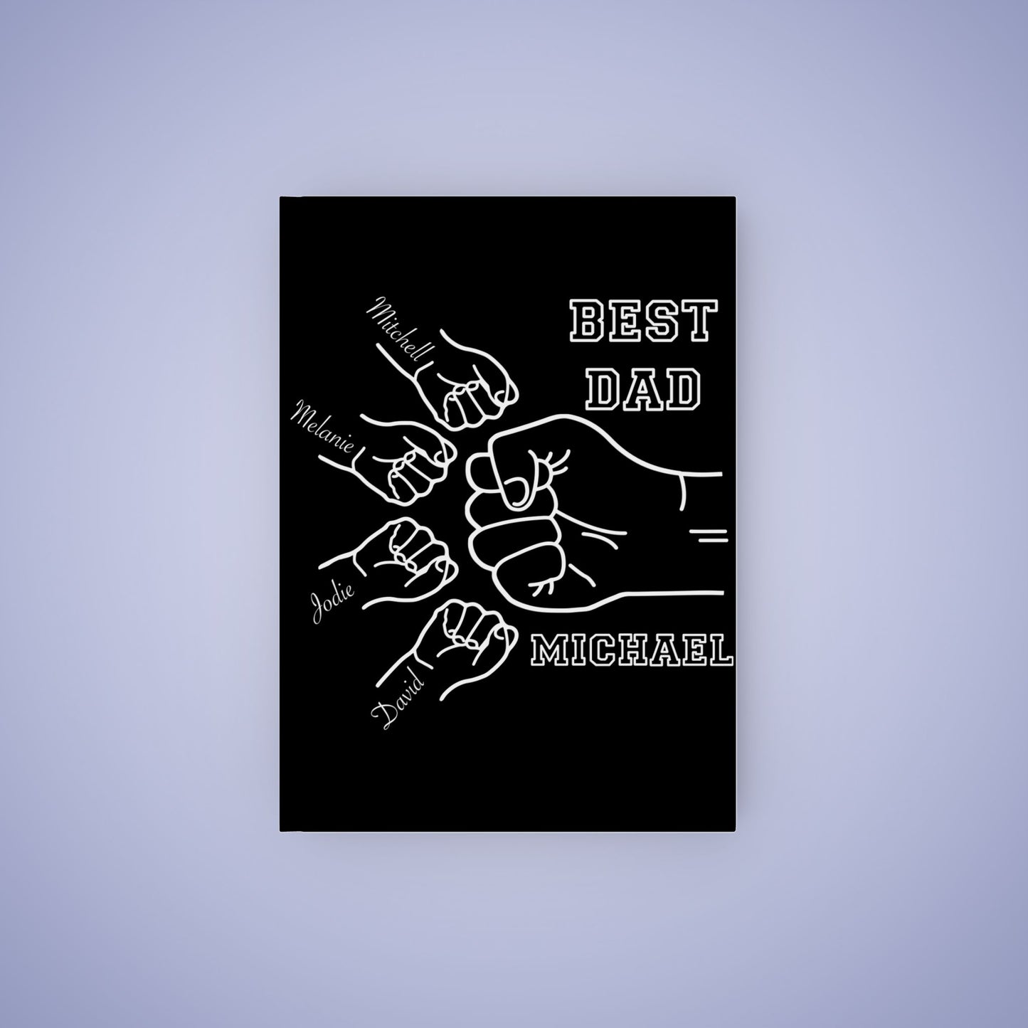 Personalized Name Best Dad Fathers Day Hard Backed Notebook