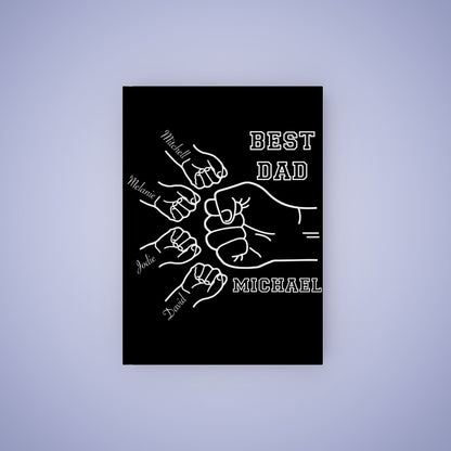 Personalized Name Best Dad Fathers Day Hard Backed Notebook