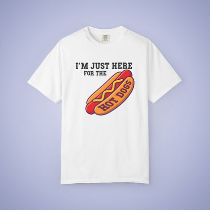 Im Just Here For The Hot Dogs Funny Comfort Colors T Shirt Unisex Black