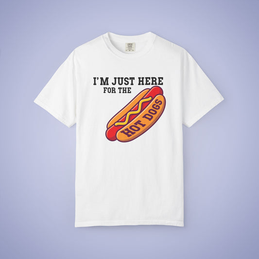 Im Just Here For The Hot Dogs Funny Comfort Colors T Shirt Unisex Black