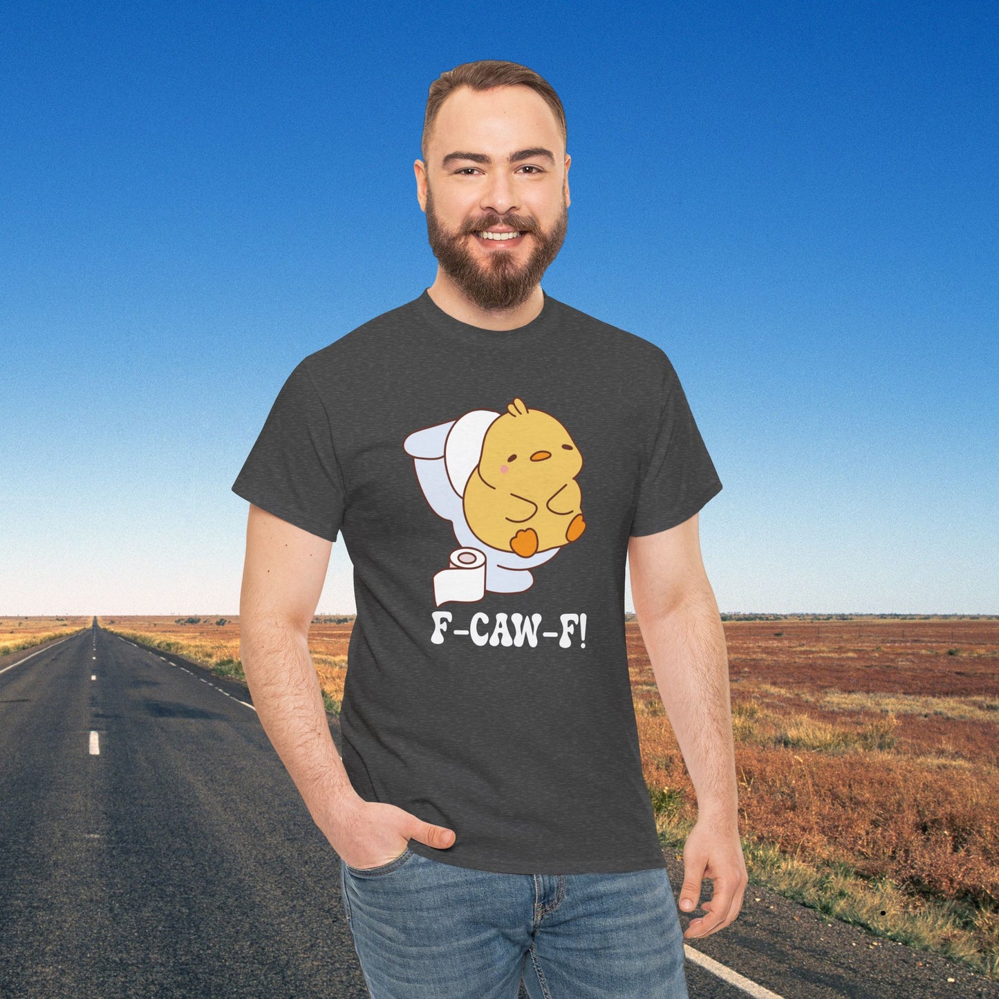 Toilet Interruption F CAW F White Cute Funny Chick Unisex Chicken T Shirt