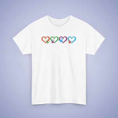 Hearts and Hands Graphic Unity Day Teachers T Shirt Unisex