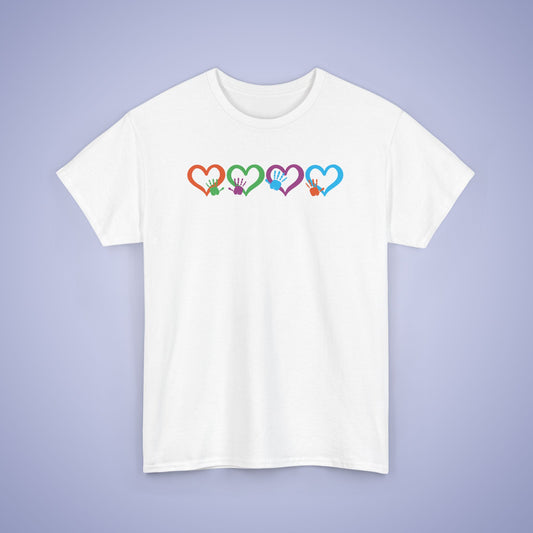 Hearts and Hands Graphic Unity Day Teachers T Shirt Unisex