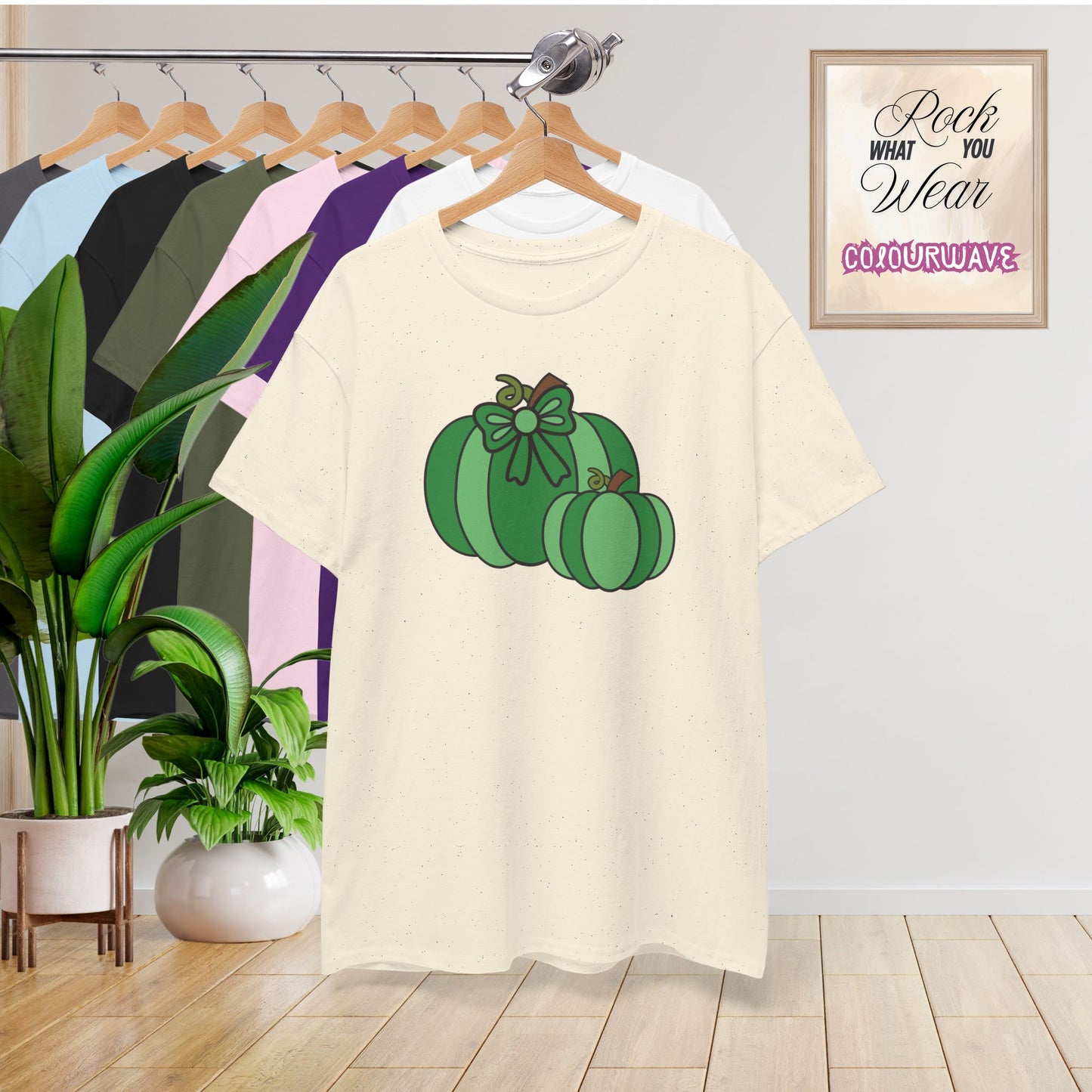 Thanksgiving Fall Inspired Halloween Green Pumpkin Unisex T Shirt