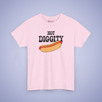 Hot Diggity Dog Funny Hot Dog T-Shirt | Hot Dog Lover Gift Black