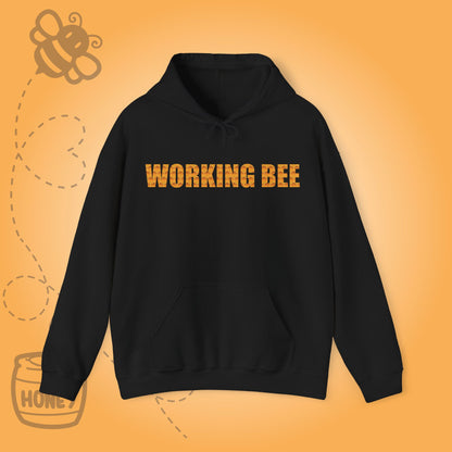 Working Bee Sweet As Honey Honeycomb Word Art Design Hoodie Sweatshirt