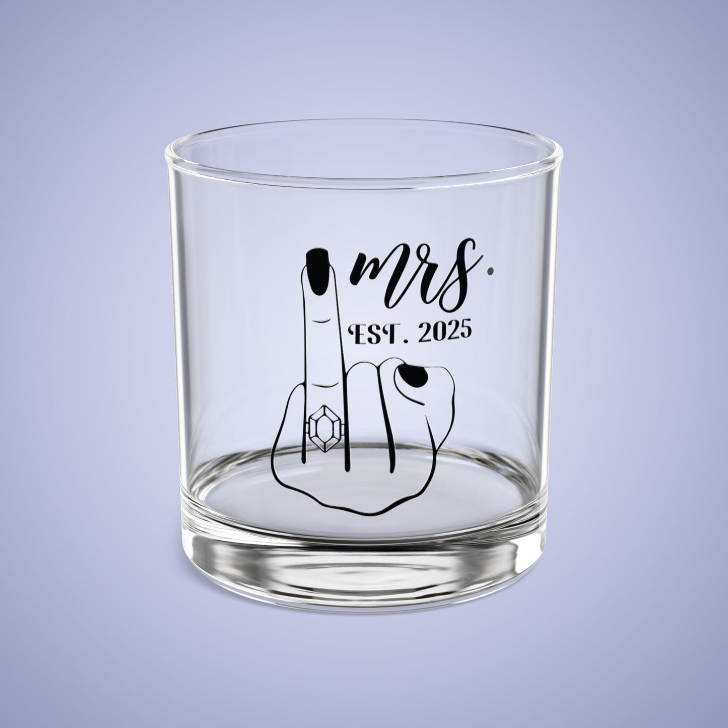 MRS Est 2025 Personalized Engagement Rocks Glass Black