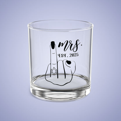 MRS Est 2025 Personalized Engagement Rocks Glass Black
