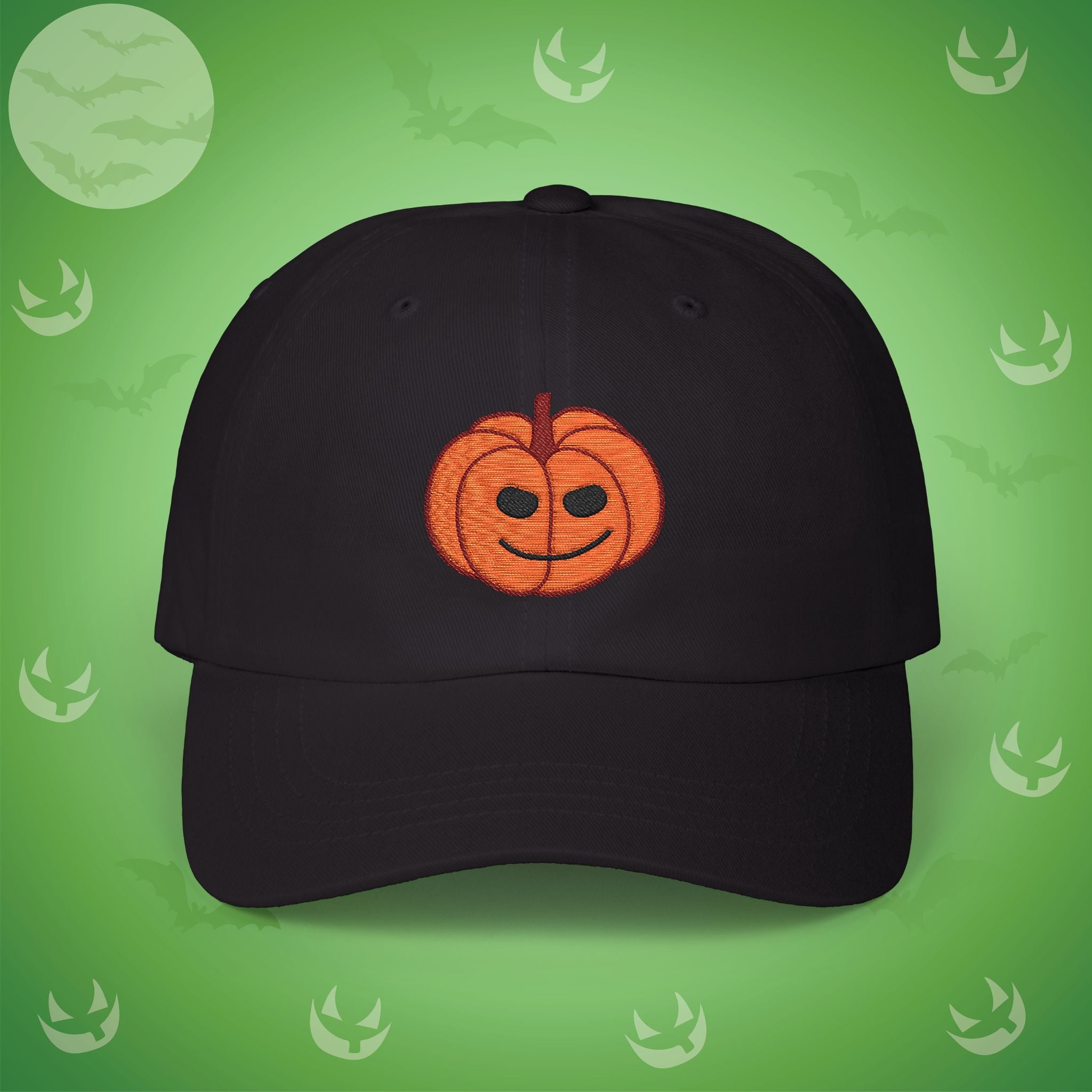 Embroidered Jackolantern Cheeky Face Halloween Pumpkin Dad Cap Unisex
