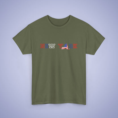 New York Map Text Art Proud American Unisex T Shirt