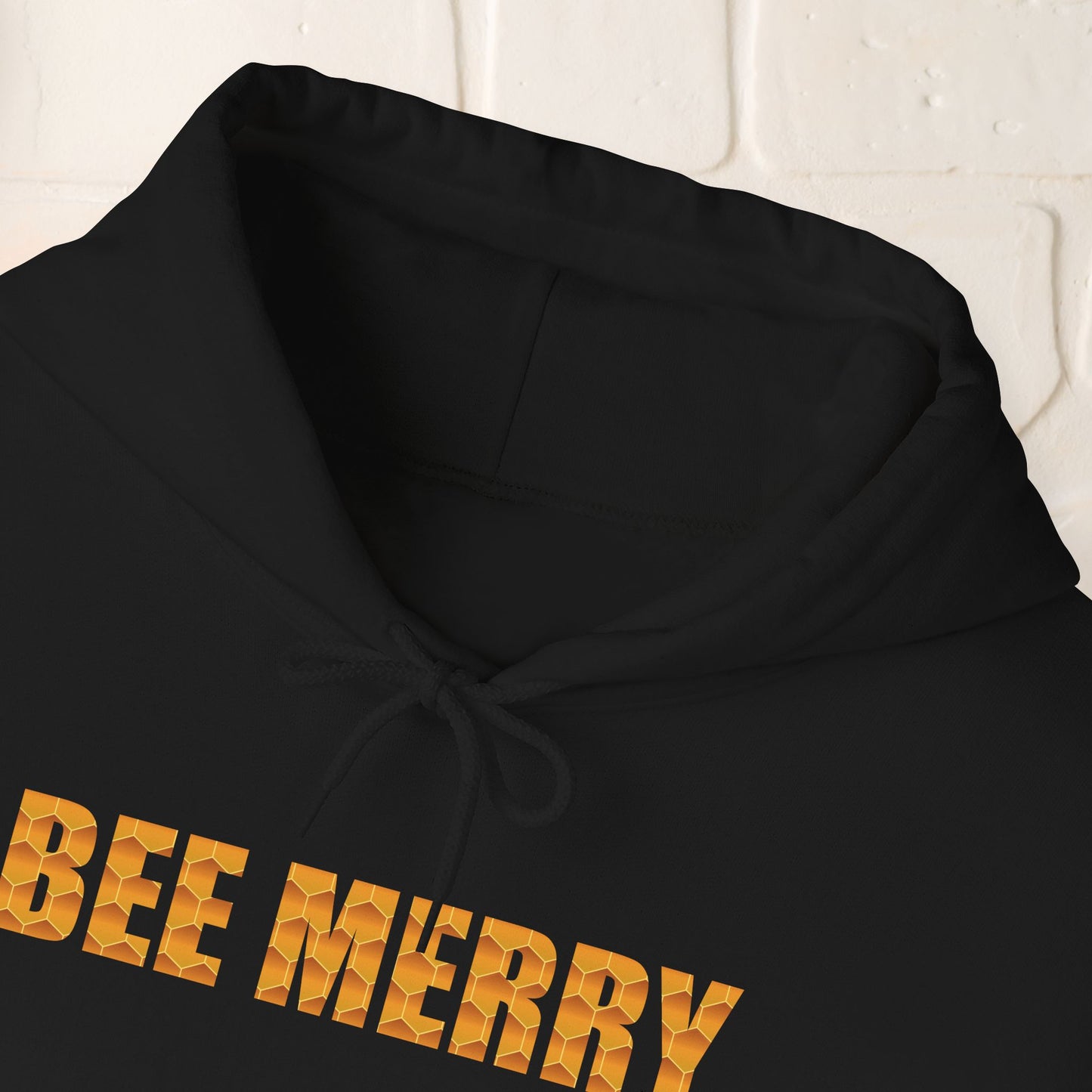 Bee Merry Sweet As Honey Honeycomb Word Art Design Hoodie Sweatshirt