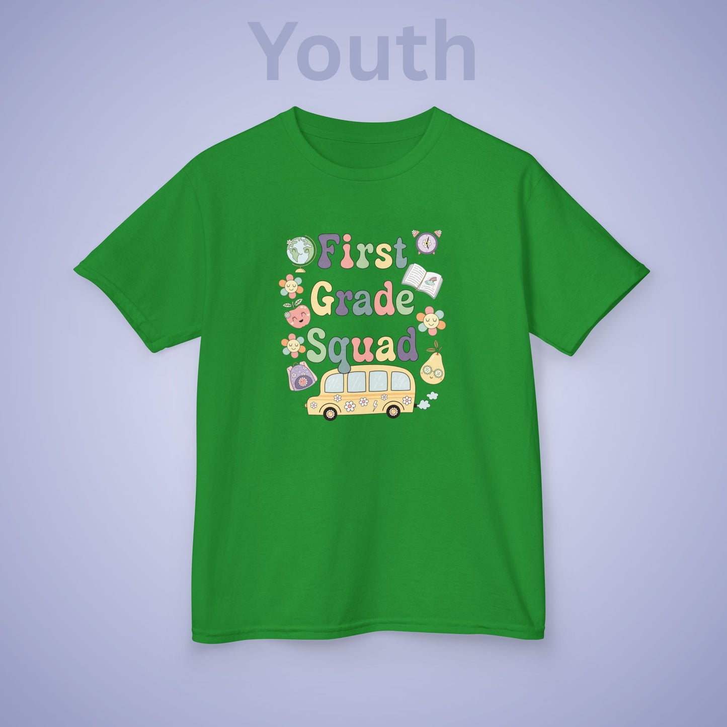 First Grade Squad Retro Kids Cotton T Shirt Back To School Youth