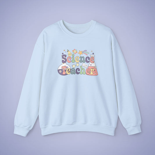 Science Teacher Crewneck Sweatshirt Retro Unisex Back to School