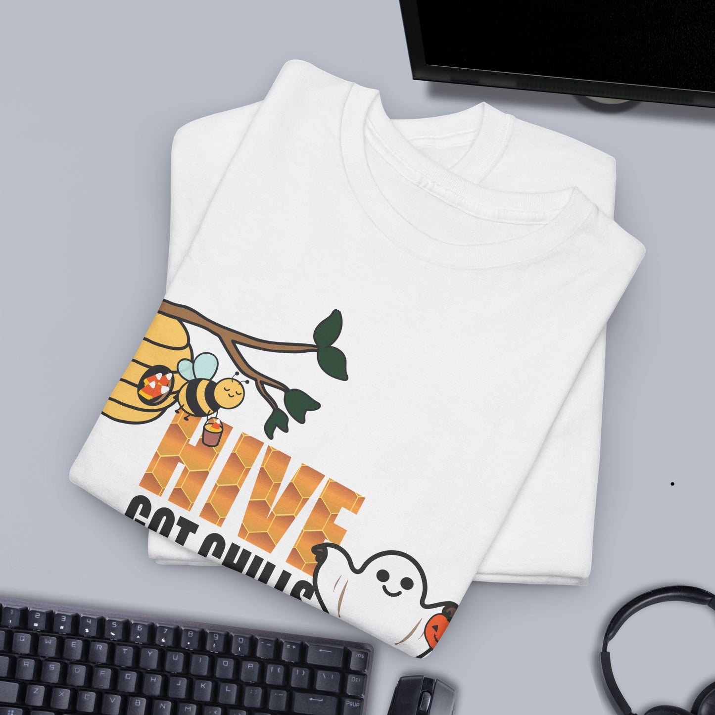 Hive Got Chills They're Multiplying Sweet As Honey Funny Halloween Bee Lover Design Unisex T Shirt