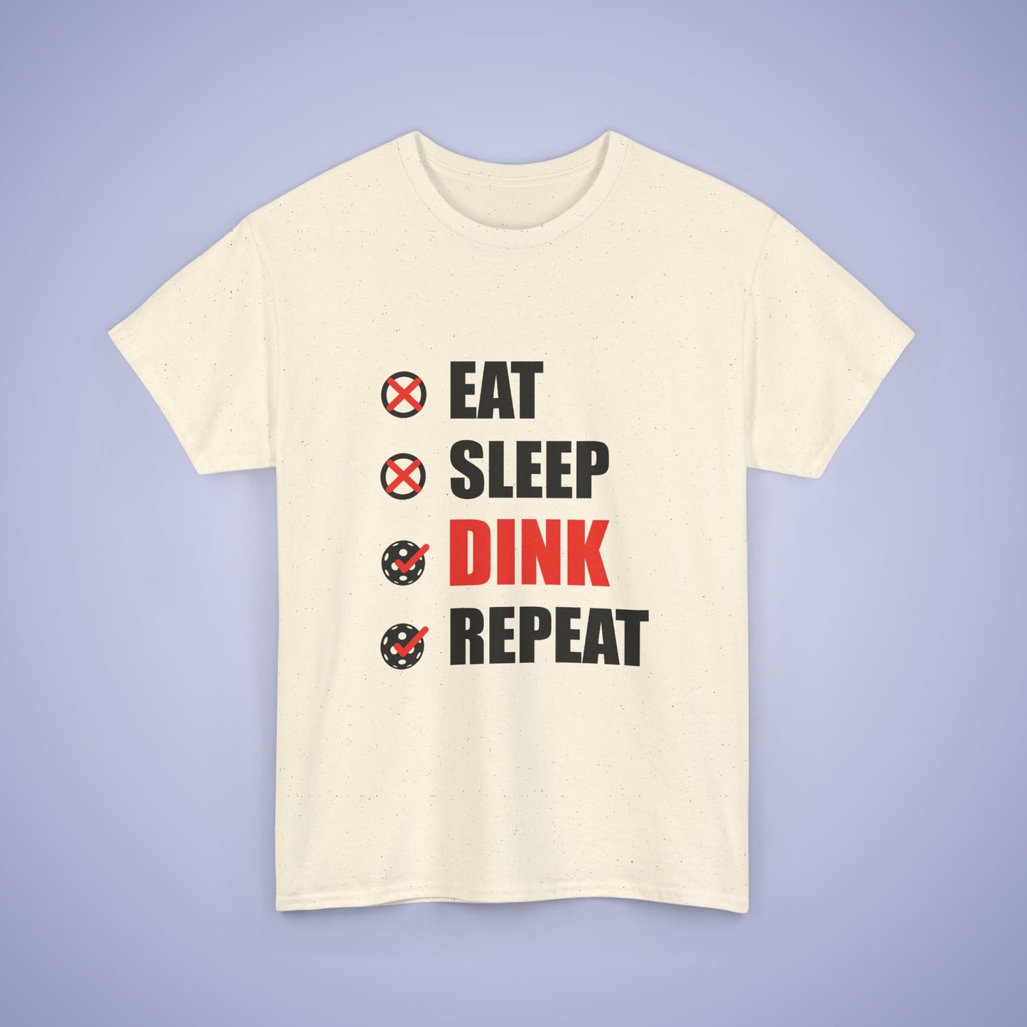 Eat Sleep Dink Repeat Funny Pickleball T Shirt Black Text Design