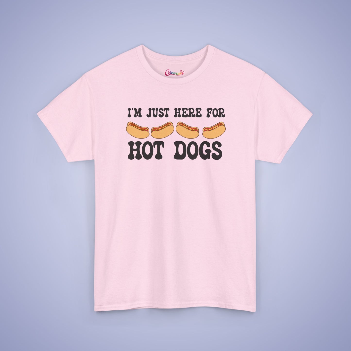 I'm Just Here for the Hot Dogs Funny Hot Dog T-Shirt | Hot Dog Lover Gift Black