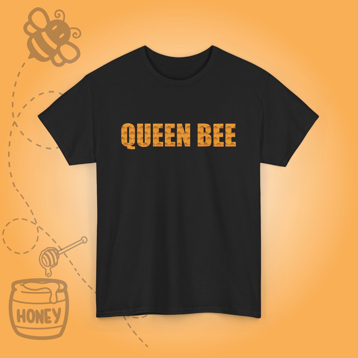 Queen Bee Sweet As Honey  Honeycomb Word Art Design Unisex T Shirt