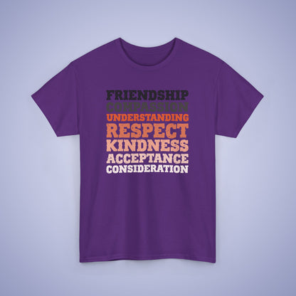 Kindness Word Block Grunge Orange Unity Day Teachers T Shirt Unisex