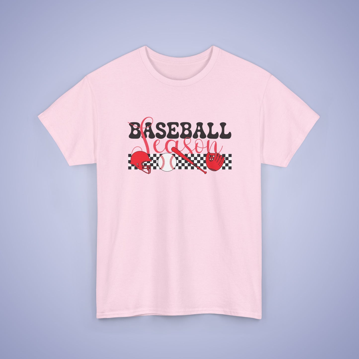 Baseball Season Graphic Checkered Unisex T Shirt