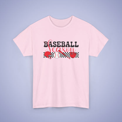 Baseball Season Graphic Checkered Unisex T Shirt