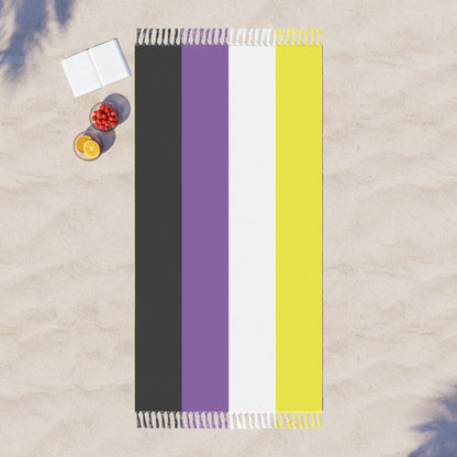 Non Binary Flag Boho Beach Towel  LGBTQ Pride Month LGBT Holiday Gift
