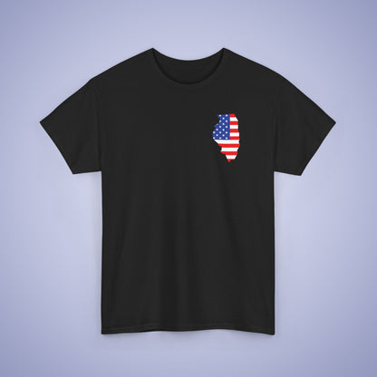 Illonois Map Pocket Art Proud American Unisex T Shirt