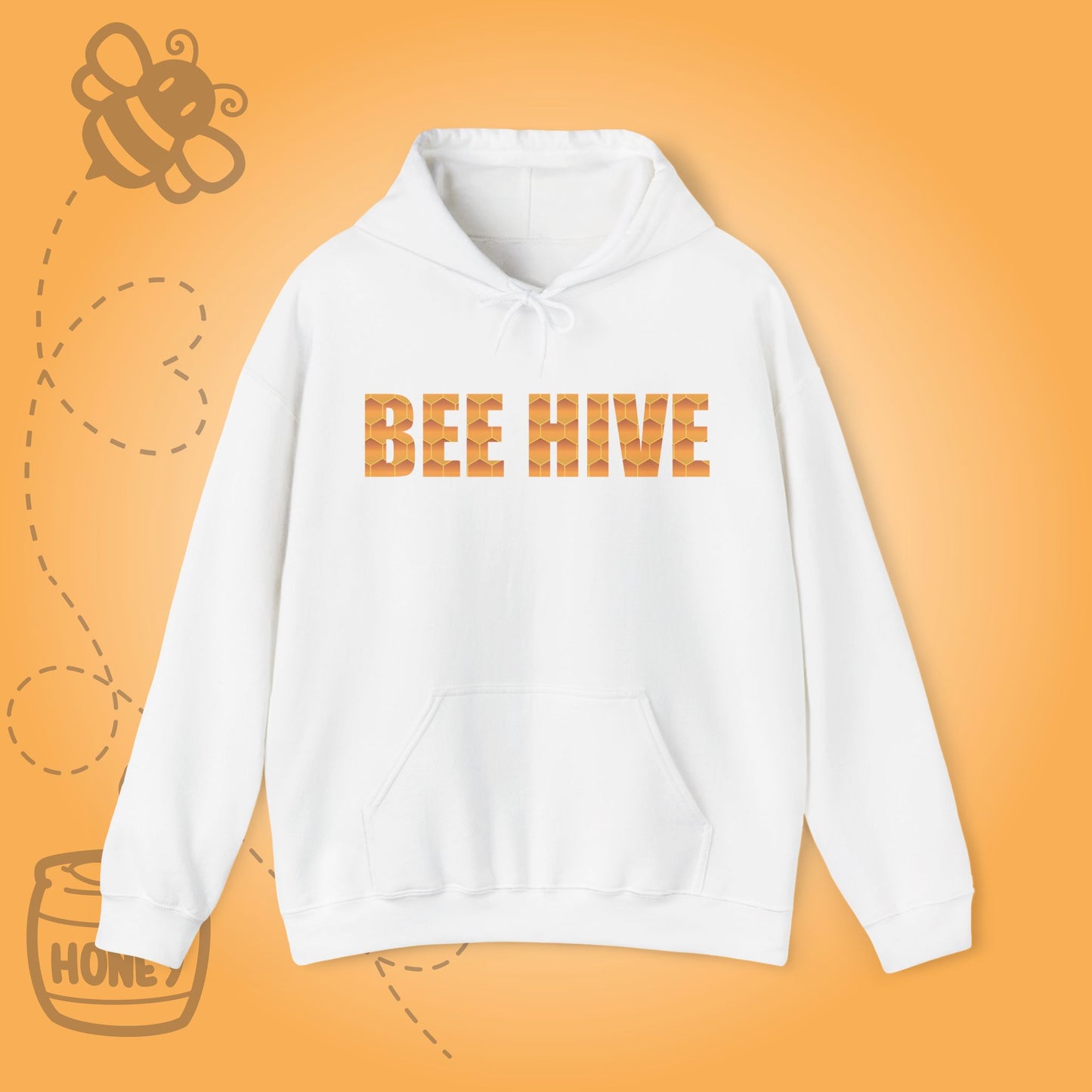 Bee Hive Sweet As Honey Honeycomb Word Art Design Hoodie Sweatshirt