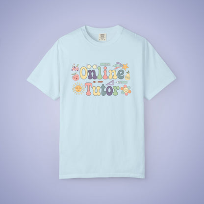 Online Tutor Teacher T Shirt Retro Comfort Colors Unisex Back to School