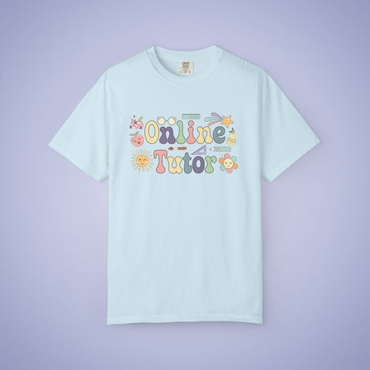Online Tutor Teacher T Shirt Retro Comfort Colors Unisex Back to School
