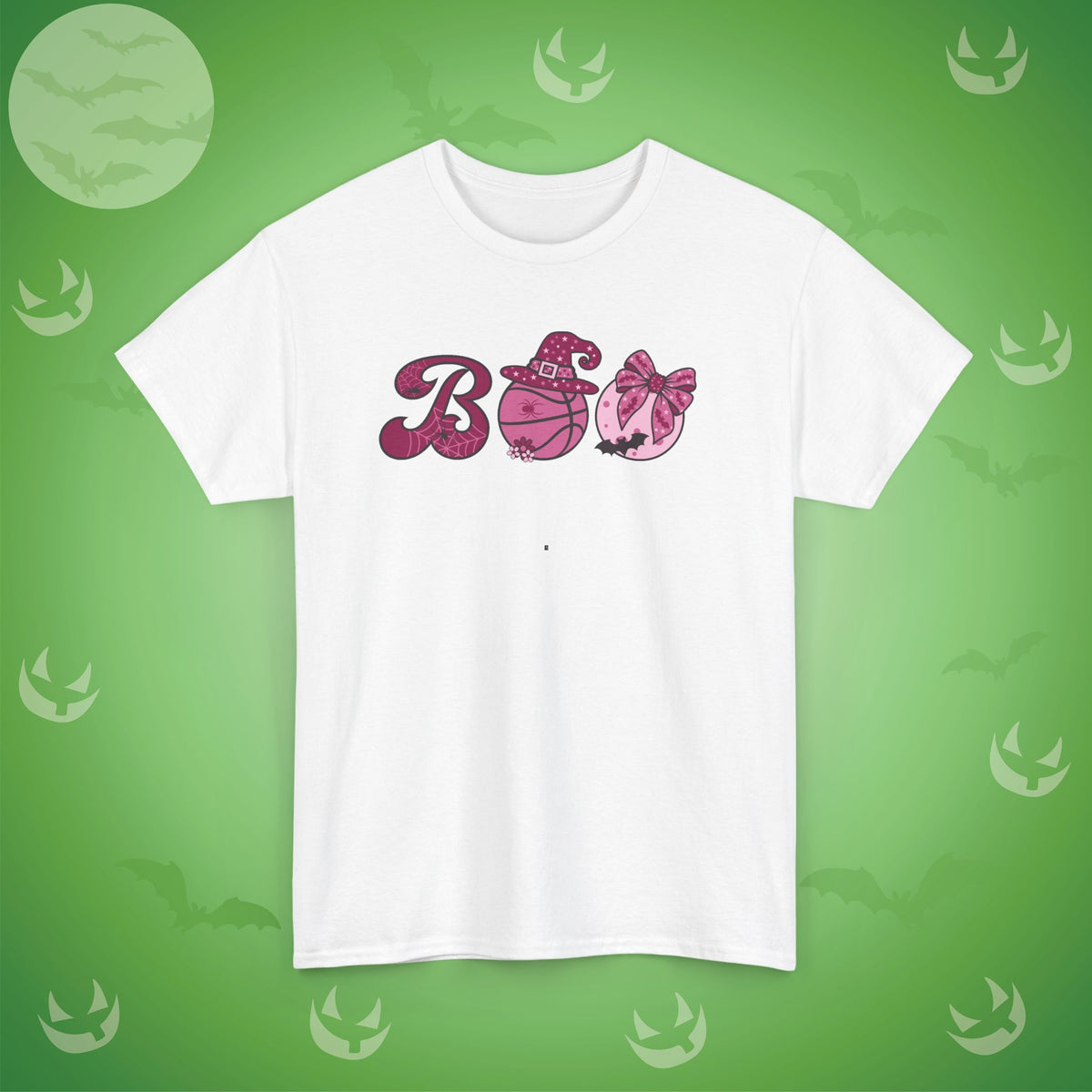 Basketball BOO T-Shirt | Girly Coquette Halloween Design