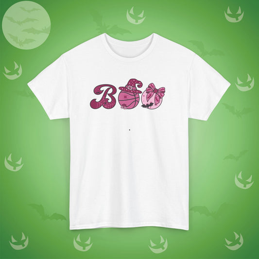 Basketball BOO T-Shirt | Girly Coquette Halloween Design